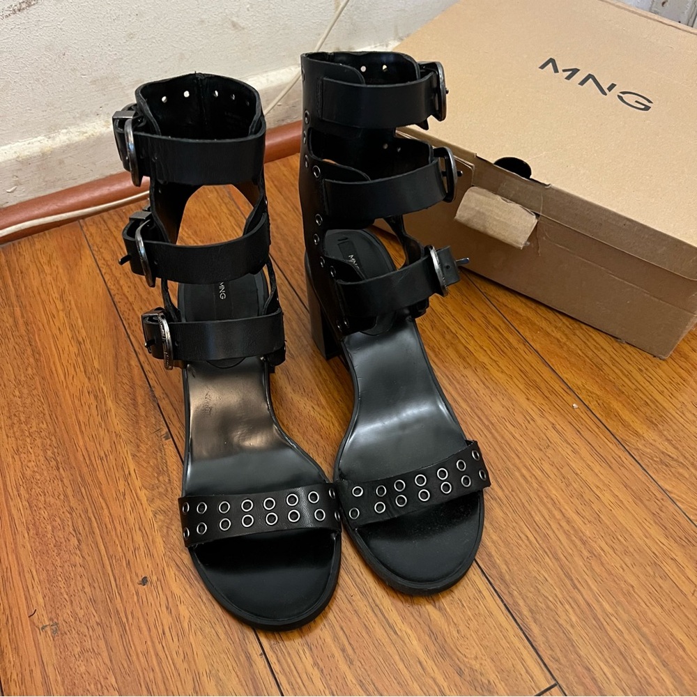 Mango studded western heeled sandals Size 6 - Picture 5 of 6